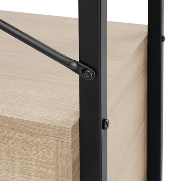 Reol Brentwood 57,5x34x173cm - Industrielt lyst træ, egetræ Sonoma