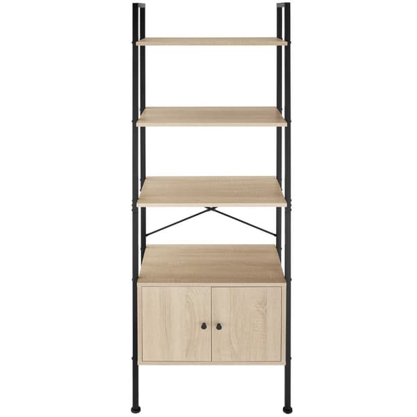 Reol Brentwood 57,5x34x173cm - Industrielt lyst træ, egetræ Sonoma