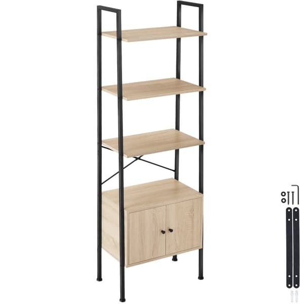 Reol Brentwood 57,5x34x173cm - Industrielt lyst træ, egetræ Sonoma