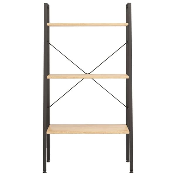vidaXL Stående hylla med 3 hyllplan ljusbrun och svart 56x35x108 cm