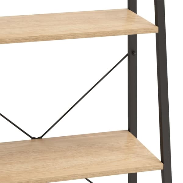 vidaXL Stående hylla med 3 hyllplan ljusbrun och svart 56x35x108 cm