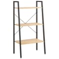 Miniatyrbillede 3 af 10: vidaXL stigereol med 3 hylder 56x35x108 cm lysebrun og sort