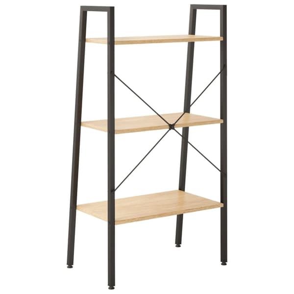 vidaXL stigereol med 3 hylder 56x35x108 cm lysebrun og sort