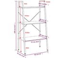 Miniatyrbillede 9 af 10: vidaXL stigereol med 3 hylder 56x35x108 cm lysebrun og sort