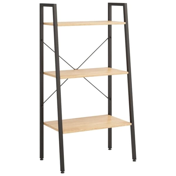 vidaXL stigereol med 3 hylder 56x35x108 cm lysebrun og sort