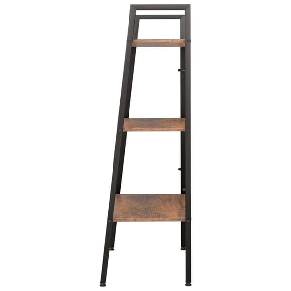 vidaXL stigereol med 3 hylder 56x35x108 cm mørkebrun og sort