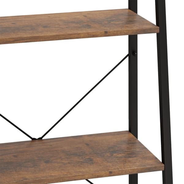 vidaXL stigereol med 3 hylder 56x35x108 cm mørkebrun og sort
