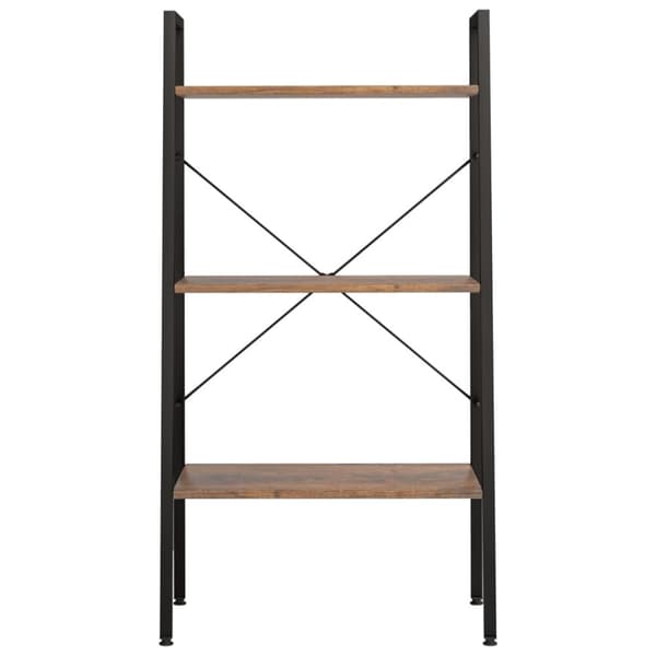 vidaXL stigereol med 3 hylder 56x35x108 cm mørkebrun og sort