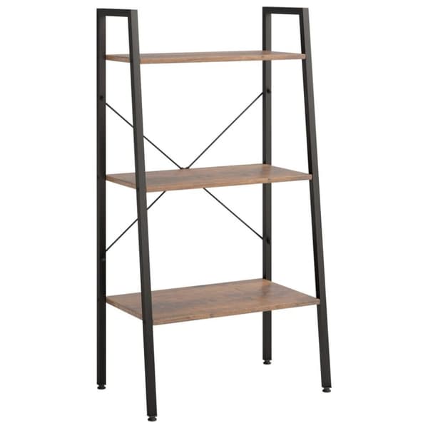 vidaXL Stående hylla med 3 hyllplan mörkbrun och svart 56x35x108 cm