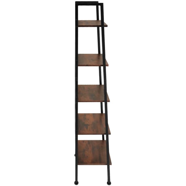 Industriell steghylla - 35,5 x 31,5 x 170,5 cm, Industriellt mörkt trä, rustikt