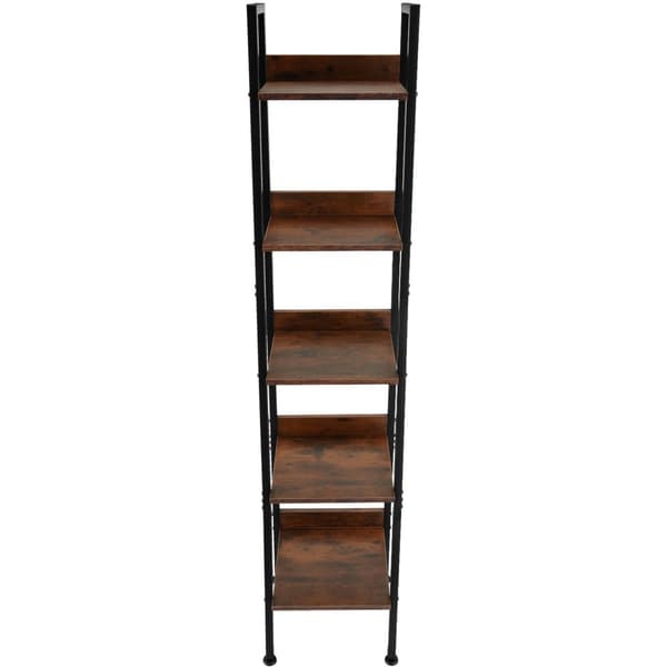 Industriell steghylla - 35,5 x 31,5 x 170,5 cm, Industriellt mörkt trä, rustikt