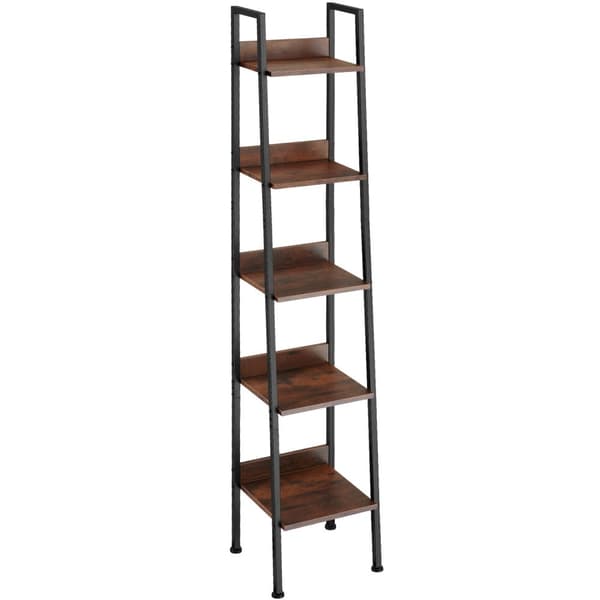 Industriell steghylla - 35,5 x 31,5 x 170,5 cm, Industriellt mörkt trä, rustikt Industriell steghylla - 35,5 x 31,5 x 170,5 cm, Industriellt mörkt trä, rustikt