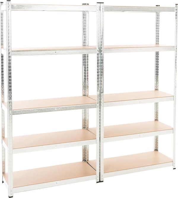 CLP 2 st skruvlösa hyllor G 90x40x180 silver