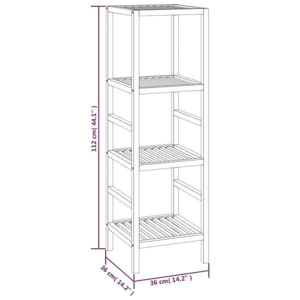 vidaXL Baderomshylle 36x36x112 cm heltre valnøtt
