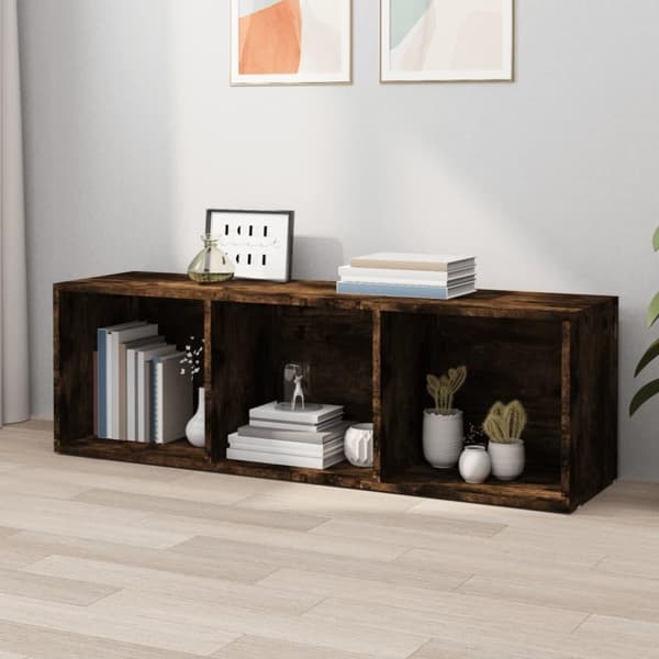 vidaXL bogreol/tv-bord 36x30x114 cm konstrueret træ røget egetræsfarve