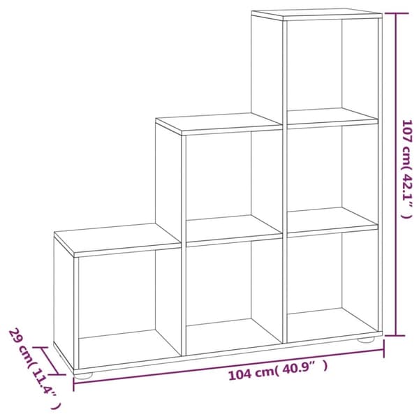 vidaXL trappereol 107 cm konstrueret træ sort