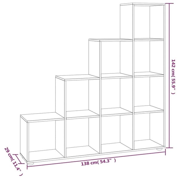 vidaXL trappereol 142 cm konstrueret træ sort