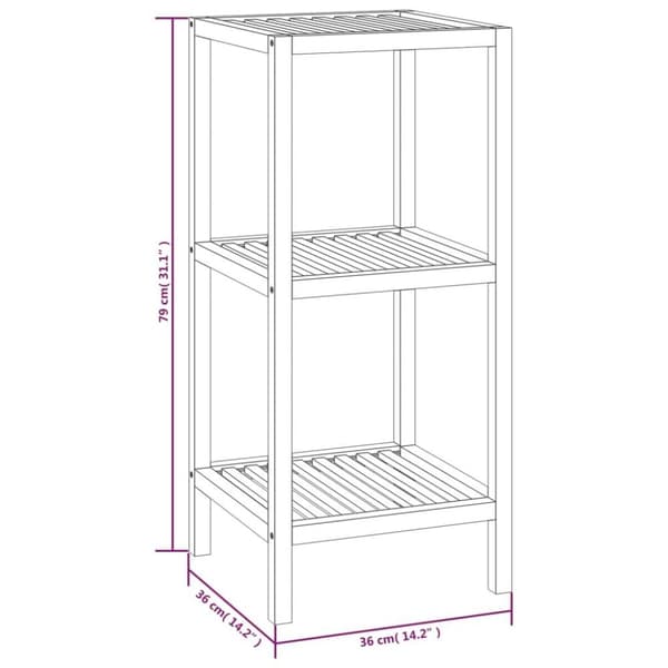 vidaXL Kylpyhuoneen hyllykkö 36x36x79 cm täysi pähkinäpuu