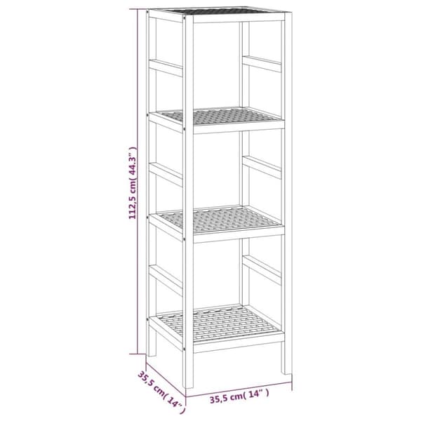 vidaXL badeværelsesreol 35,5x35,5x112,5 cm massivt valnøddetræ