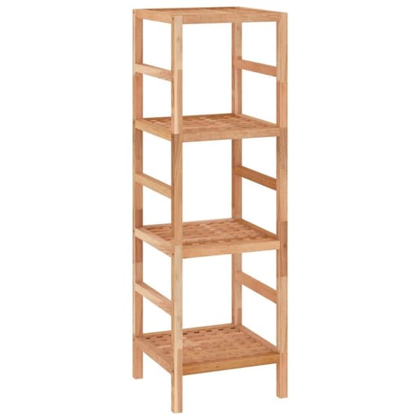 vidaXL Kylpyhuoneen hyllykkö 35,5x35,5x112,5 cm täysi pähkinäpuu