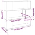 Miniatyrbild 7 av 10: vidaXL Bokhylla/rumsavdelare brun ek 100x24x94 cm