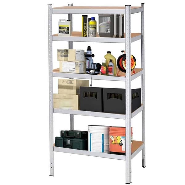 SPRINGOS® Metallhyllor, galvaniserade 5 hyllplan 180x90x40cm - Max. 875 kg