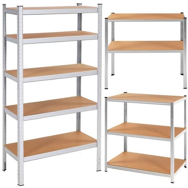 SPRINGOS® Metallhyllor, galvaniserade 5 hyllplan 180x90x40cm - Max. 875 kg