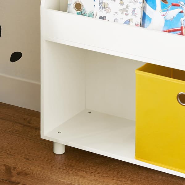 SoBuy Barnhylla med 2 korgar Liten bokhylla Organizer för leksaker och böcker KMB69-W