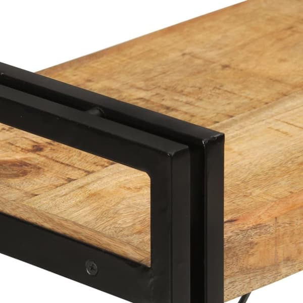 vidaXL bogreol med 3 hylder 77x30x80 cm massivt mangotræ og jern