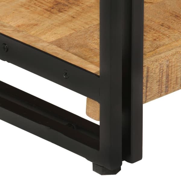 vidaXL bogreol med 3 hylder 77x30x80 cm massivt mangotræ og jern
