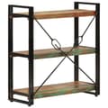 Miniatyrbillede 3 af 10: vidaXL bogreol med 3 hylder 77x30x80 cm massivt genbrugstræ og jern