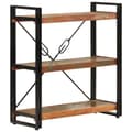 Miniatyrbillede 9 af 10: vidaXL bogreol med 3 hylder 77x30x80 cm massivt genbrugstræ og jern