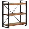 Miniatyrbillede 1 af 10: vidaXL bogreol med 3 hylder 77x30x80 cm massivt genbrugstræ og jern