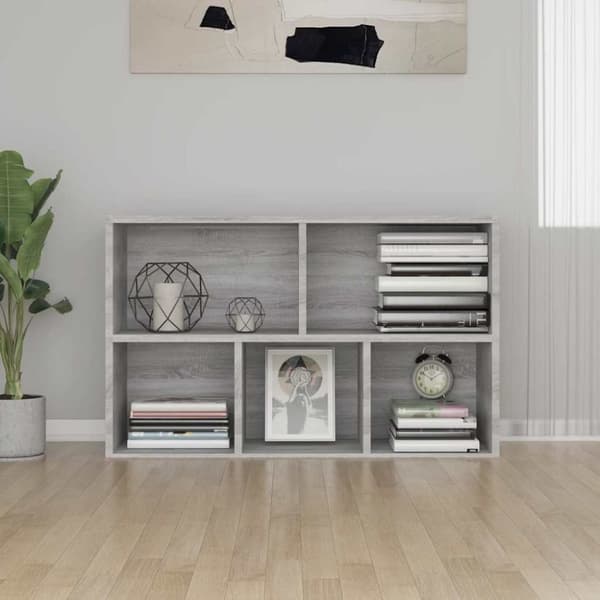 vidaXL bogreol/skænk 50x25x80 cm konstrueret træ grå sonoma-eg