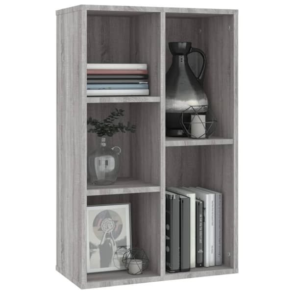 vidaXL bogreol/skænk 50x25x80 cm konstrueret træ grå sonoma-eg