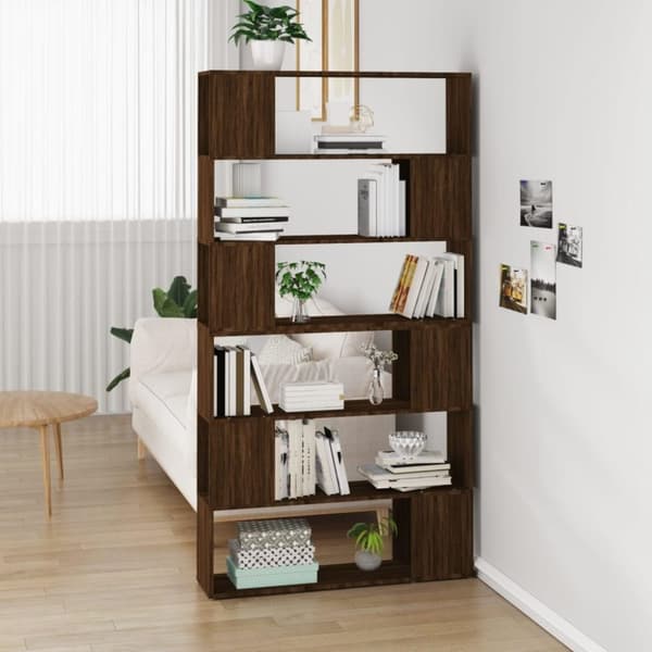 vidaXL bogreol/rumdeler 100x24x188 cm brun egetræsfarve
