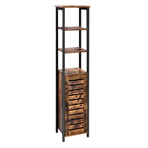Vasagle Industrial Gulvstående hylde, smalt badeværelsesskab med 3 hylder Rustic Brown