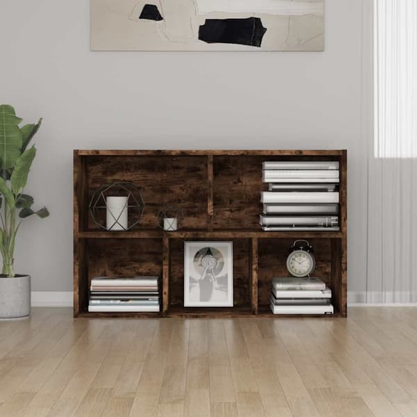 vidaXL bogreol/skænk 50x25x80 cm konstrueret træ røget egetræ