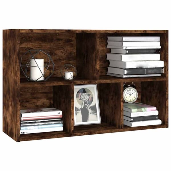 vidaXL bogreol/skænk 50x25x80 cm konstrueret træ røget egetræ