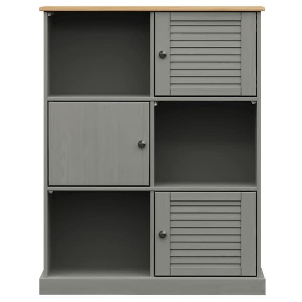 vidaXL bogreol VIGO 90x35x114,5 cm massivt fyrretræ grå