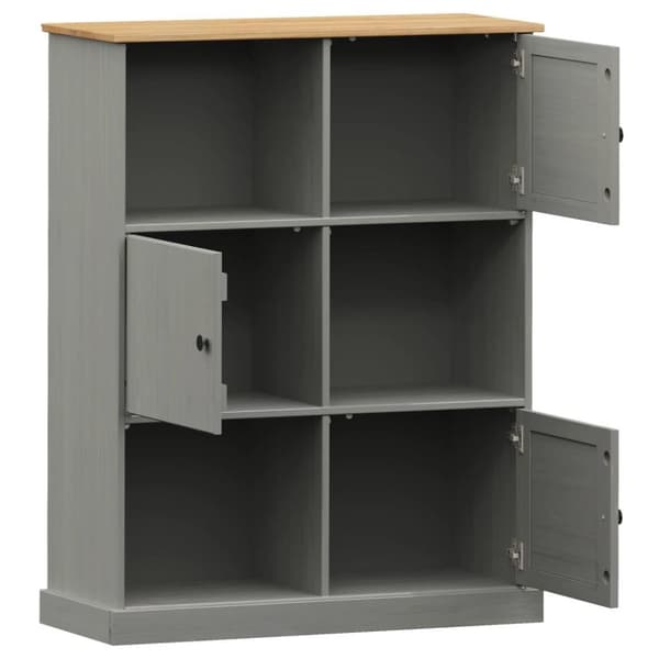 vidaXL bogreol VIGO 90x35x114,5 cm massivt fyrretræ grå