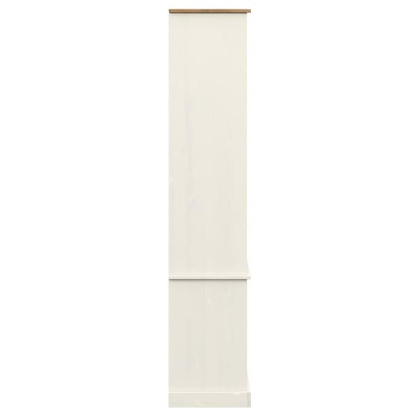 vidaXL glasskab VIGO 85x35x170 cm massivt fyrretræ hvid