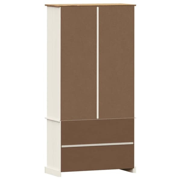 vidaXL glasskab VIGO 85x35x170 cm massivt fyrretræ hvid