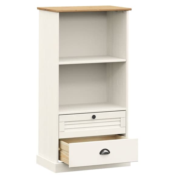 vidaXL bogreol VIGO 60x35x114,5 cm massivt fyrretræ hvid
