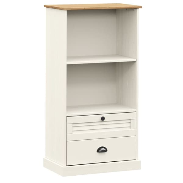 vidaXL bogreol VIGO 60x35x114,5 cm massivt fyrretræ hvid