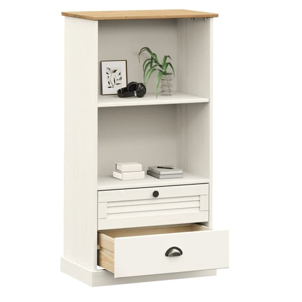 vidaXL bogreol VIGO 60x35x114,5 cm massivt fyrretræ hvid