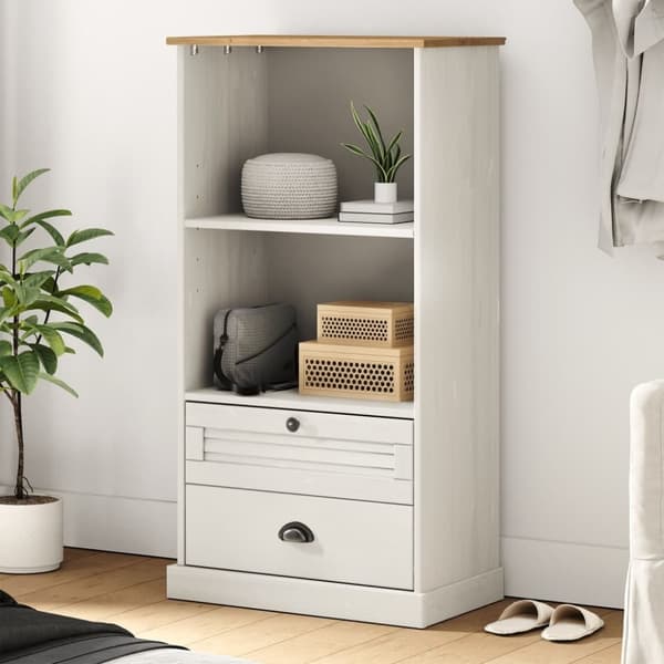 vidaXL bogreol VIGO 60x35x114,5 cm massivt fyrretræ hvid