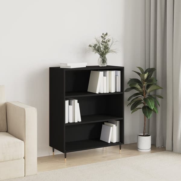 vidaXL skab 69,5x32,5x90 cm konstrueret træ sort