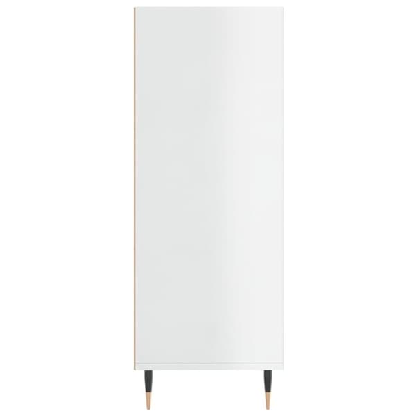vidaXL Bokhylla vit högglans 69,5x32,5x90 cm konstruerat trä