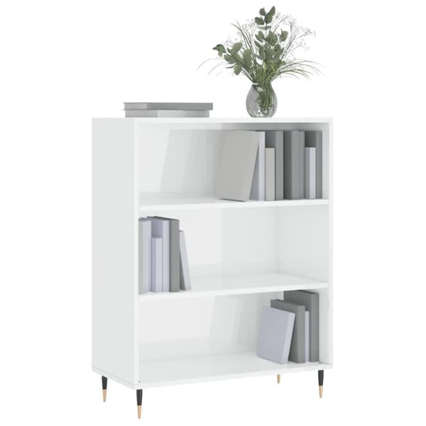 vidaXL skab 69,5x32,5x90 cm konstrueret træ hvid højglans